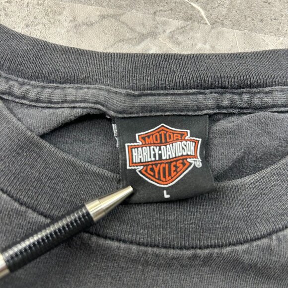 Vintage Harley Davidson Graphic Tee Mens Large Flames Eagle Ohio Short Sleeve - Picture 6 of 10